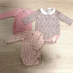 【新品未使用】プチバトー＆GAP/長袖ロンパース(60)/3点まとめ売り