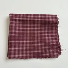 【新品・未使用（美品）値下げ中‼️】チェック柄の洋裁布（レッド）