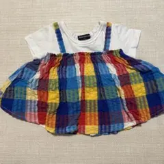 moujonjon ワンピース 80cm マルチカラー チェックのサムネイル