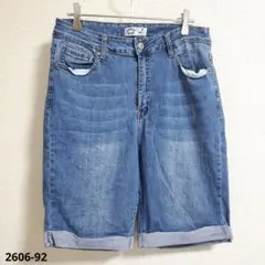 ワックスジーンズ【1X】ショートパンツ ロールアップ ストレッチのサムネイル