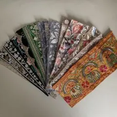 インド刺繍リボン　ハギレ　約20cm×15本 ブレード入り　3m以上