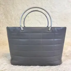 美品✨シャネル　ハンドバッグ　チョコバー　シルバー金具　グレー　メタル