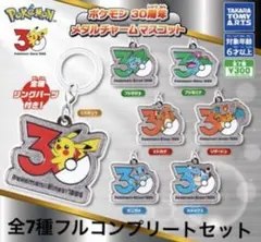 ポケモン30周年メタルチャーム7種セット　コンプリート　めじるし