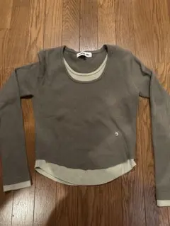 GENERAL IDEA オリーブグリーン L リブ編み長袖