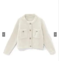 GRL ゴールドボタンショート丈ニットカーディガン［an1347］ホワイト