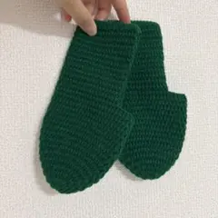 ニット靴下 カーバ緑色