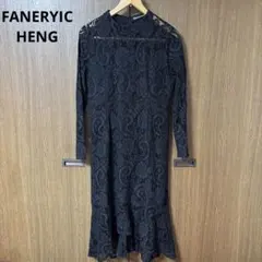 美品 ✨FANERYICHENG黒総レースワンピース