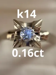 一粒ダイヤモンド 婚約指輪 ダイヤモンド 016ct k14 - メルカリ