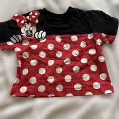 ミニーマウス 赤いドット柄 Tシャツ 80cm