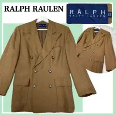 ✨美品✨ラルフローレン リネン混ダブルジャケット 金ボタン ヴィンテージ 13号