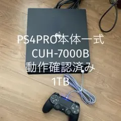 【送料無料】SONY PS4PRO本体一式　1TB CUH-7000B
