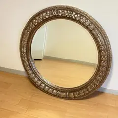 【イタリア製】アンティーク調ラウンドミラー 鏡