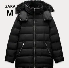 ZARA ザラ　セミロング丈　フード付き　ダウンジャケット　M