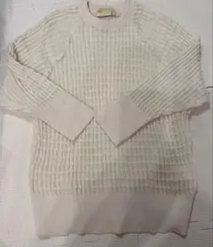 【新品】NANO universeオフホワイト　フリーサイズ　カットソーポコポコ