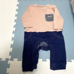 デニムポケット付き長袖カバーオール