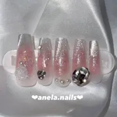 ネイルチップ❤︎チークネイルちゅるん韓国ワンホンフレンチガーリースナ系量産型ギャル