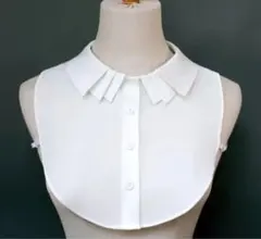 【新品】プリーツつけ襟　白