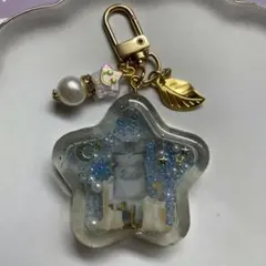 15 レジン　シャカシャカキーホルダー　シェイカー 星　猫