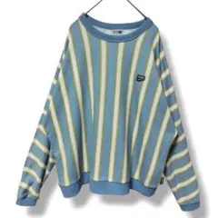 PUMA ストライプ スウェット　トレーナー 水色