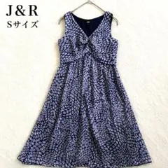ジェイアンドアール 総柄 ノースリーブ ワンピース (S) フレア シフォンのサムネイル