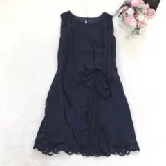 ノースリーブワンピース パーティードレス レース フレア シンプル 無地 可愛い