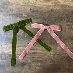 ベルベット　ベロアリボン　ヘアアクセサリー　2個セット　結婚式　卒業式