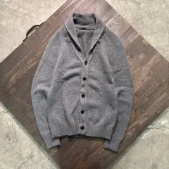 7AS1【ZARA MAN】襟付き　ニットカーディガン　グレー　古着used