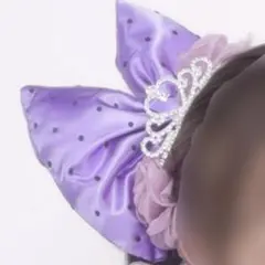 盛り髪リボン 紫