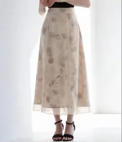 SAISON DE PAPILLON フラワープリントスカート