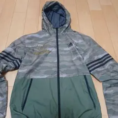 日体大adidas 迷彩柄 ナイロンジャケット フード付き
