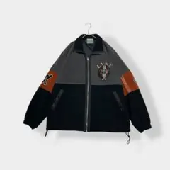 Lynx リンクス ワッペン ボア フリース ジップアップ ジャケット M