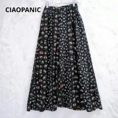 【新品】チャオパニック　ワイドパンツ　花柄　総柄　ウエストゴム　ガウチョウパンツ
