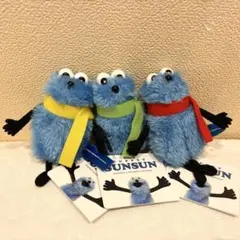 パペットスンスン ぬいぐるみマスコット マフラー ☆赤 緑 黄