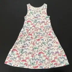 H&M 蝶柄 ノースリーブワンピース 122/128