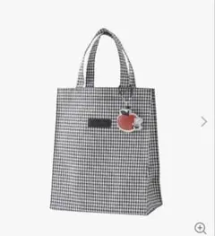 ファミリアfamiliar白黒ギンガムチェックバッグMサイズ