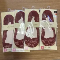 新品　tutuanna エンジ レースソックス 4足セット