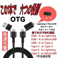 2021年最新 PD 急速充電ケーブル 一本六役 iPhone Android