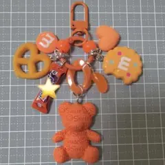 じゃらじゃらキーホルダー　ベア　オレンジ系