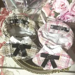 ぬい服　黄色　ピンク　10cm 着せ替え ぬいぐるみ ツイード 量産型　いつぬい