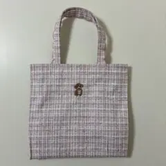 新品 elu フルールトート スクエアスモール ホワイトドット ハチ