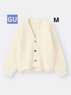 GU パフィータッチパフスリーブカーディガン　M ホワイト
