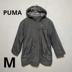 美品 プーマ PUMA レディース ロング丈 ジャンパー フード付 M グレー
