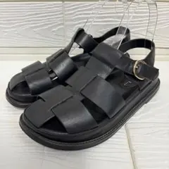 【美品】MOHI プラットフォーム グルカサンダル ブラック 38 レザーのサムネイル