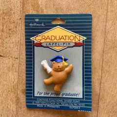 Hallmark 卒業クマ ピンバッジ 1986年製のサムネイル