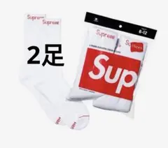 SUPREME Hanes ソックス　シュプリーム 白色 2足 4枚 未使用