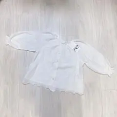 新品タグ付き 110cm ZARA スカラップへム エンブロイダリーブラウス