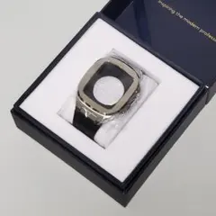 アップルウォッチカバー イタリアンレザーバンド付 ステンレス/ブラック