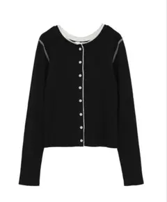CLANE W FACE BICOLOR CARDIGAN BLACK 1のサムネイル