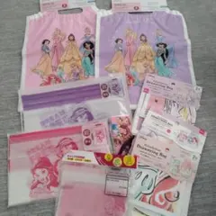 【未使用品】ディズニープリンセス　巾着袋&ジップロックセット