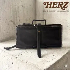 美品】HERZ ヘルツ 本革 長財布 スターレ ブラック 数回使用のみ 